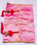 Silk Tissue Box Cover - Pink & Gold